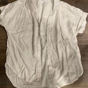 Classic White Womens Button Down Blouse